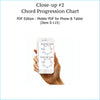 Close-up of left-hand section of chord progression chart pdf on phone screen.