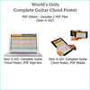 Item S-101: Complete Guitar Chord Poster, LAMINATED Wall Chart. Shows Every Guitar Chord in Every Key. Comes with FREE PDF Version (S-102), FREE LAMINATED Guitar Chord Progression Chart (S-114), & FREE SHIPPING. - Roedy Black