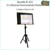 Two musical instruments posters, music stand size.