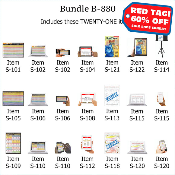 Bundle B-880: Entire Roedy Black Library - How Music Really Works, Print and Digital, and all E-Posters, Charts, and E-Books, Laminated Prints and Digital E-Books. FREE SHIPPING – USA & Canada.