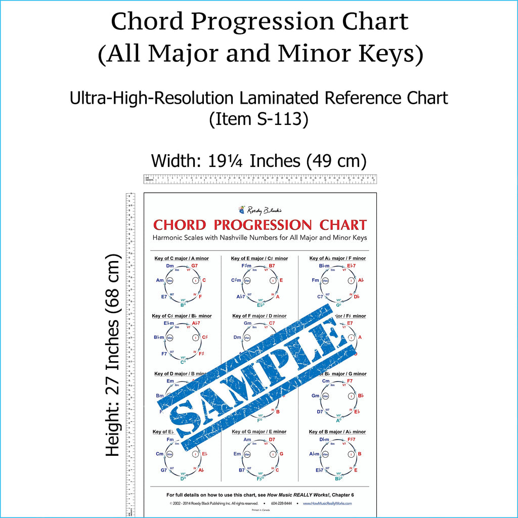 Chord Progression Chart for Piano & Guitar - LAMINATED Wall Chart ...