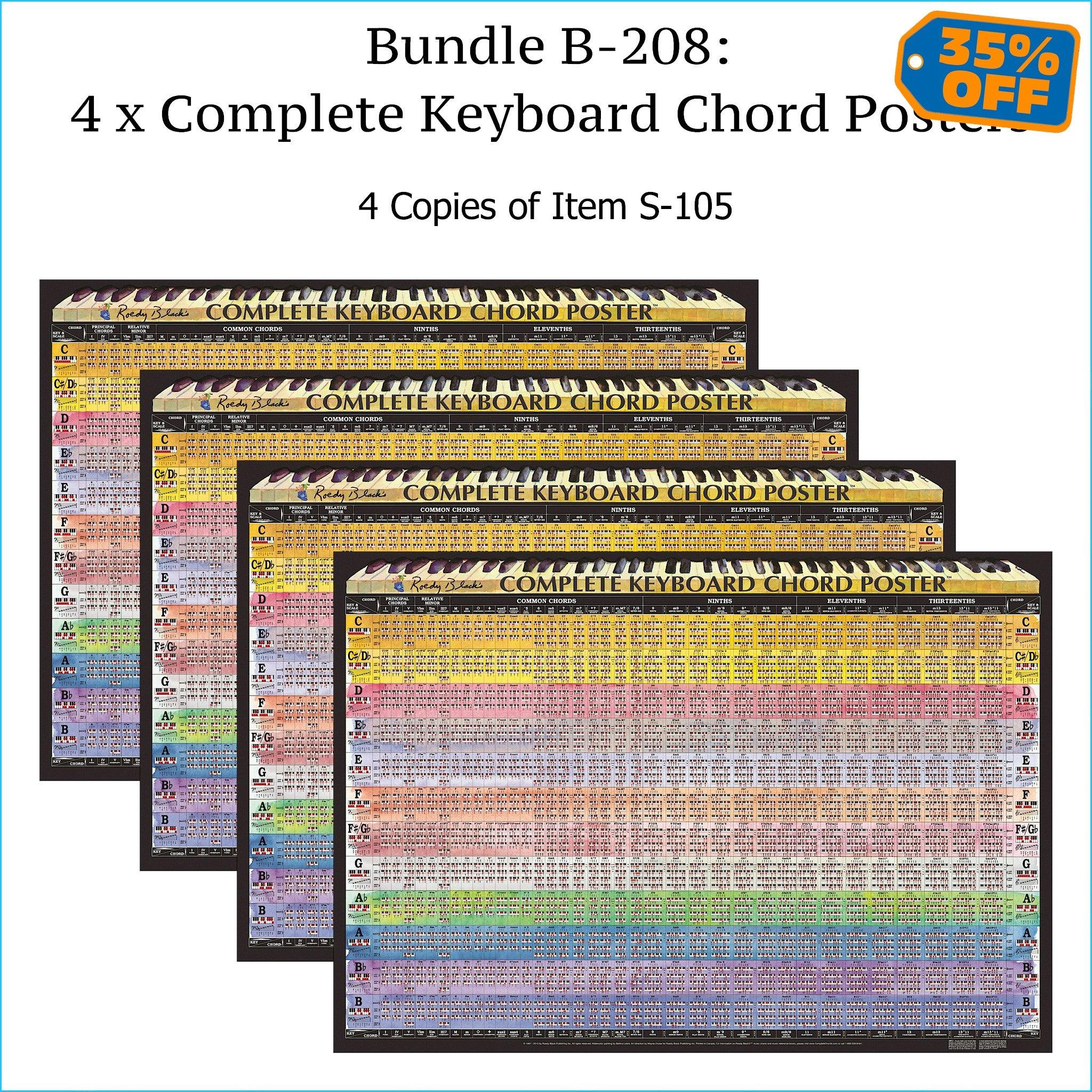 Four complete piano chord charts.