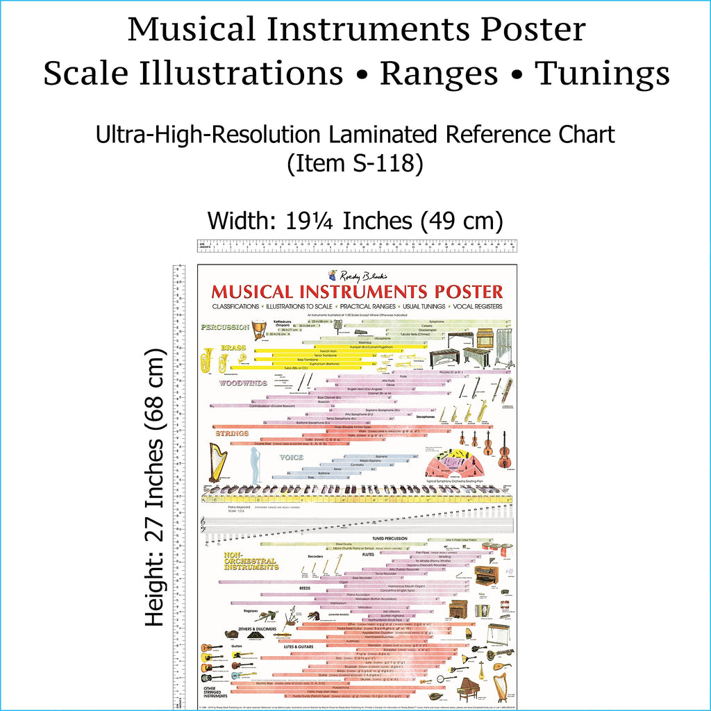 Musical Instruments Poster - LAMINATED Reference Wall Chart – Roedy Black