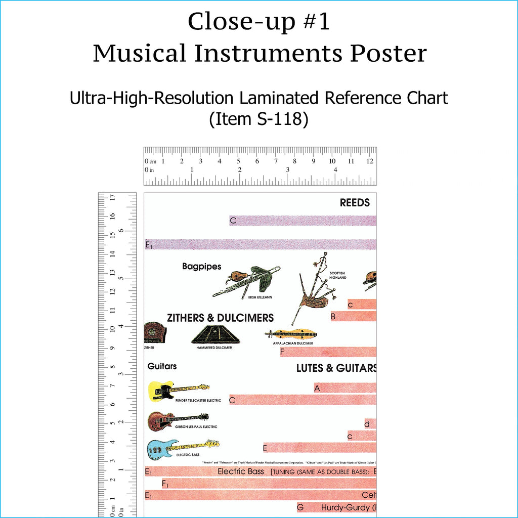 Musical Instruments Poster - LAMINATED Reference Wall Chart – Roedy Black