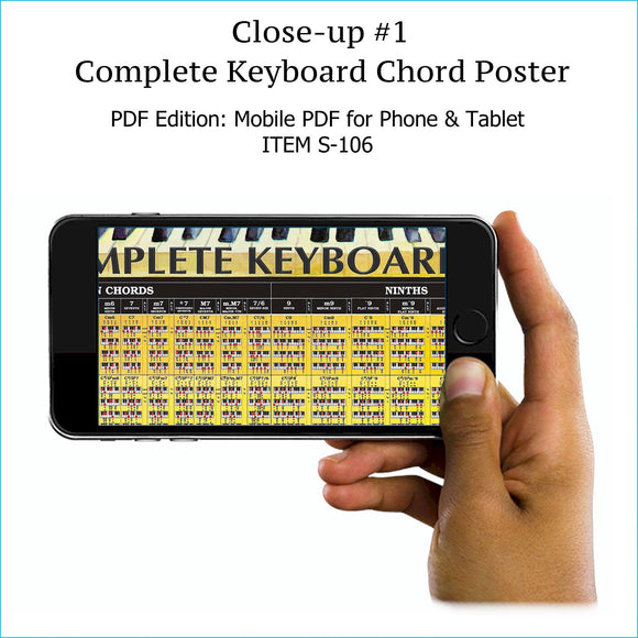 Item S-106: Complete Piano/Keyboard Chord Chart on a SINGLE SCREEN. Zoom In or Out Like a Google Map. Comes with FREE Musical Instruments Poster (S-120). World's ONLY Complete Keyboard Chord Chart. Printable. - Roedy Black